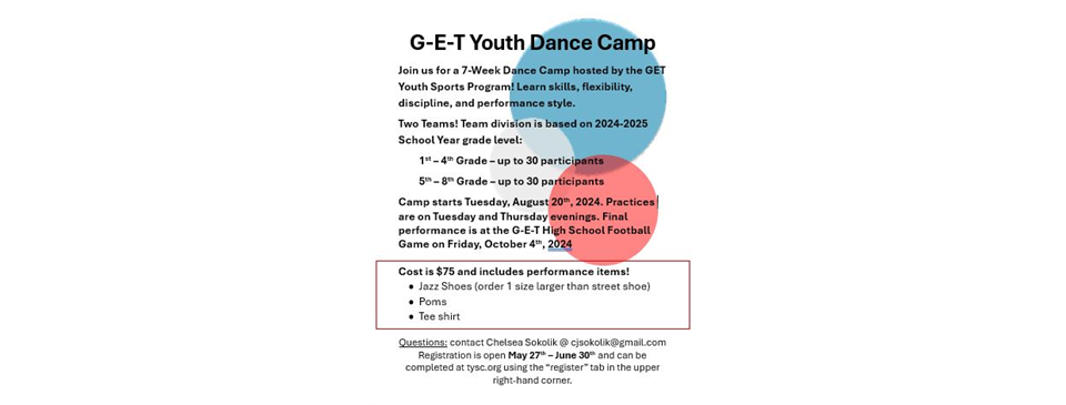 Youth Dance Camp Opportunity